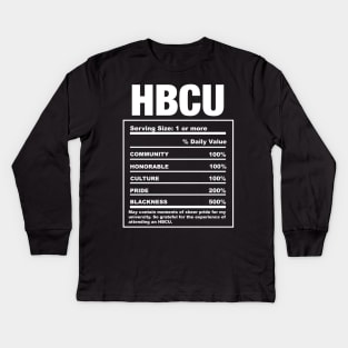 HBCU Nutrition Facts Funny Kids Long Sleeve T-Shirt